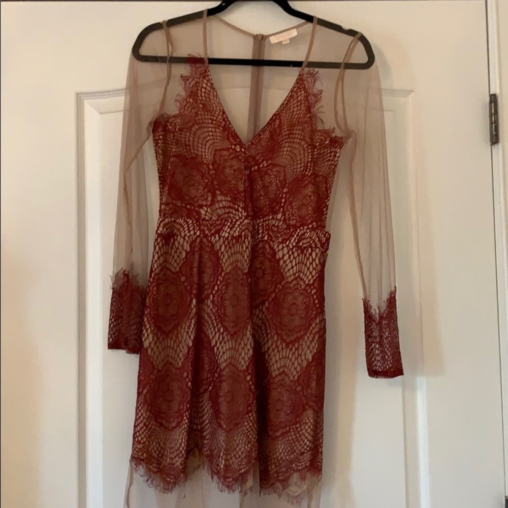 Mesh and lace dress
